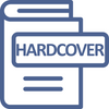 Icon of a hardcover book with 'HARDCOVER' text on a white background
