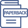 Icon of a paperback book with 'PAPERBACK' text on a white background